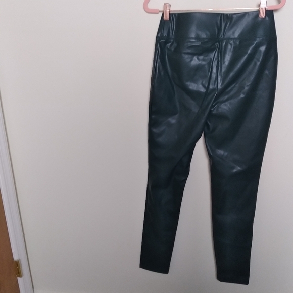 INC International Concepts Hunter Green Faux Leather High Waist Pants Size 6 - Picture 2 of 9